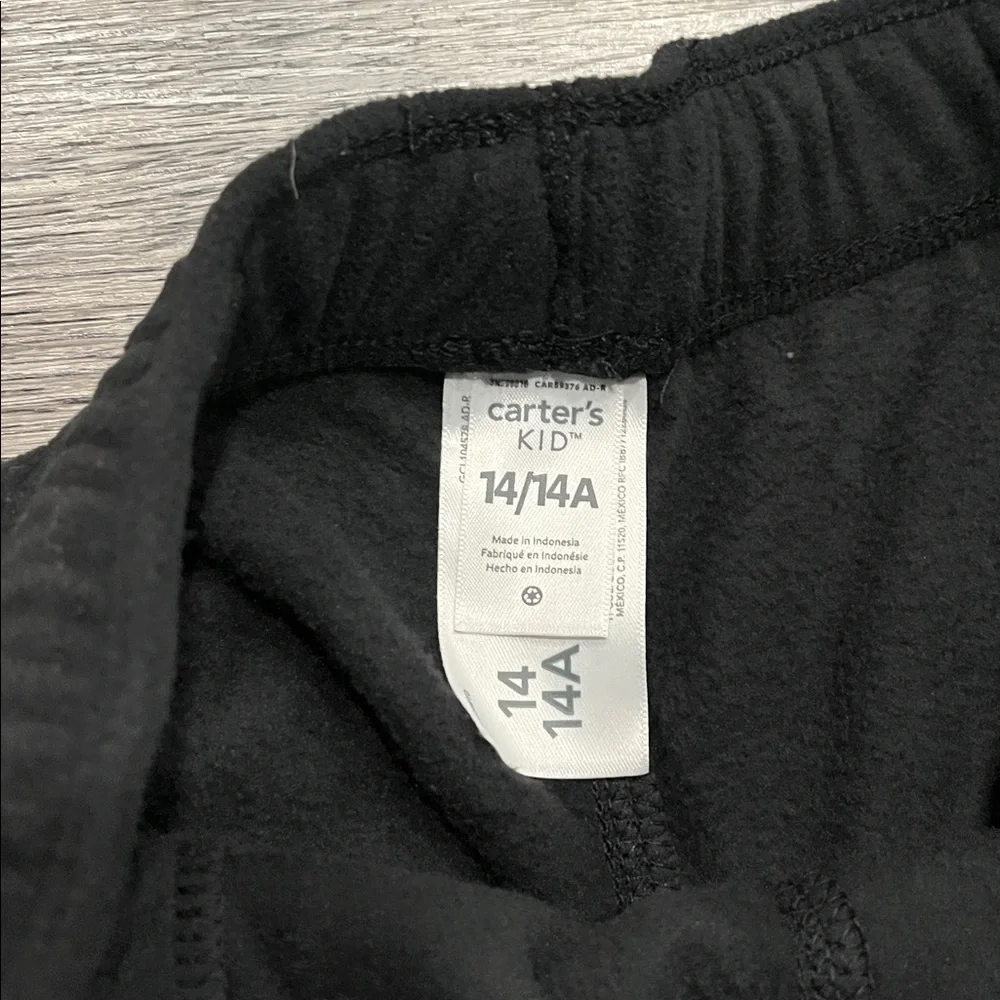 Carter's Black Fleece Pants boys 14/14A
